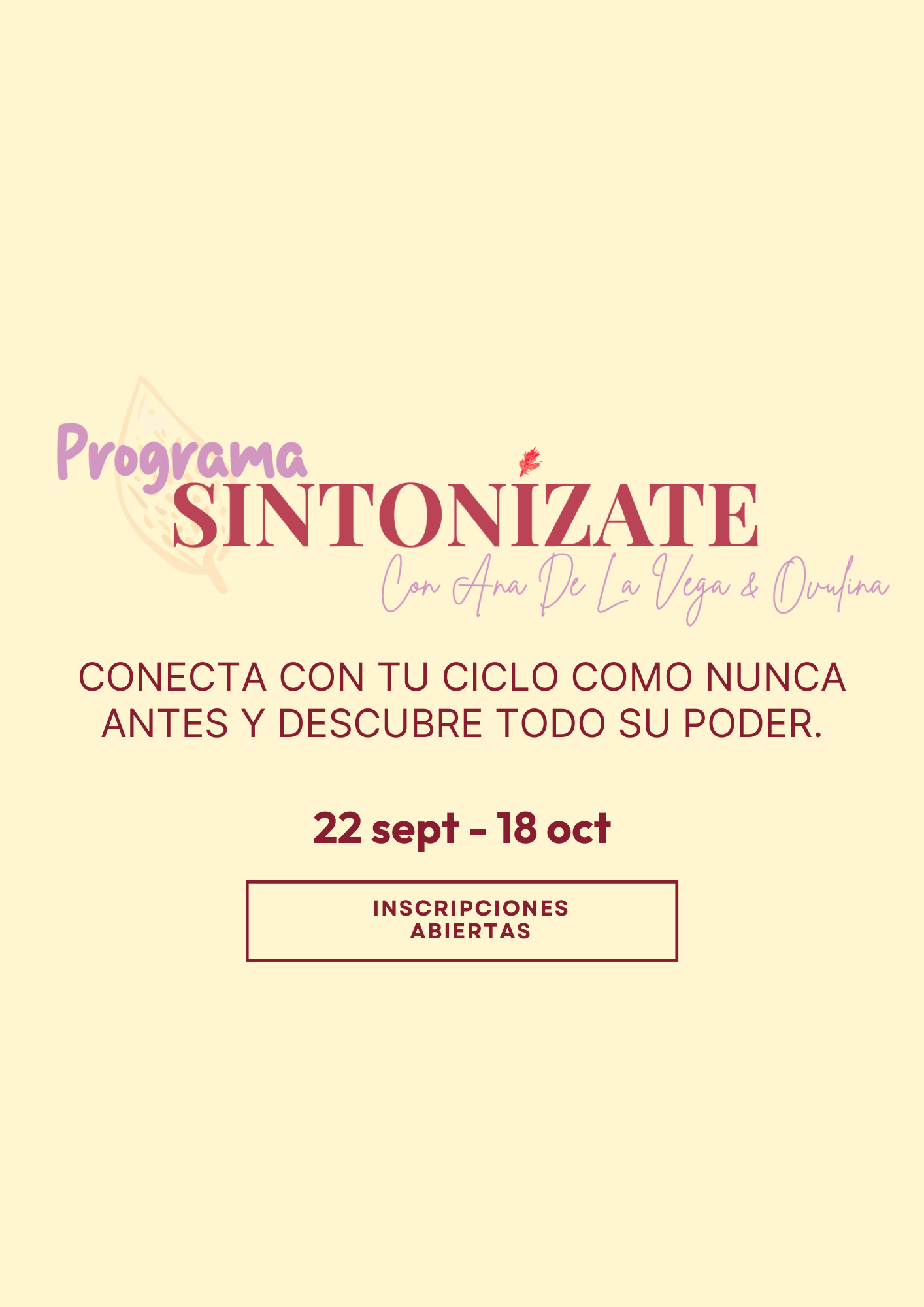 Programa Sintonízate - Ana de la Vega X Ovulina