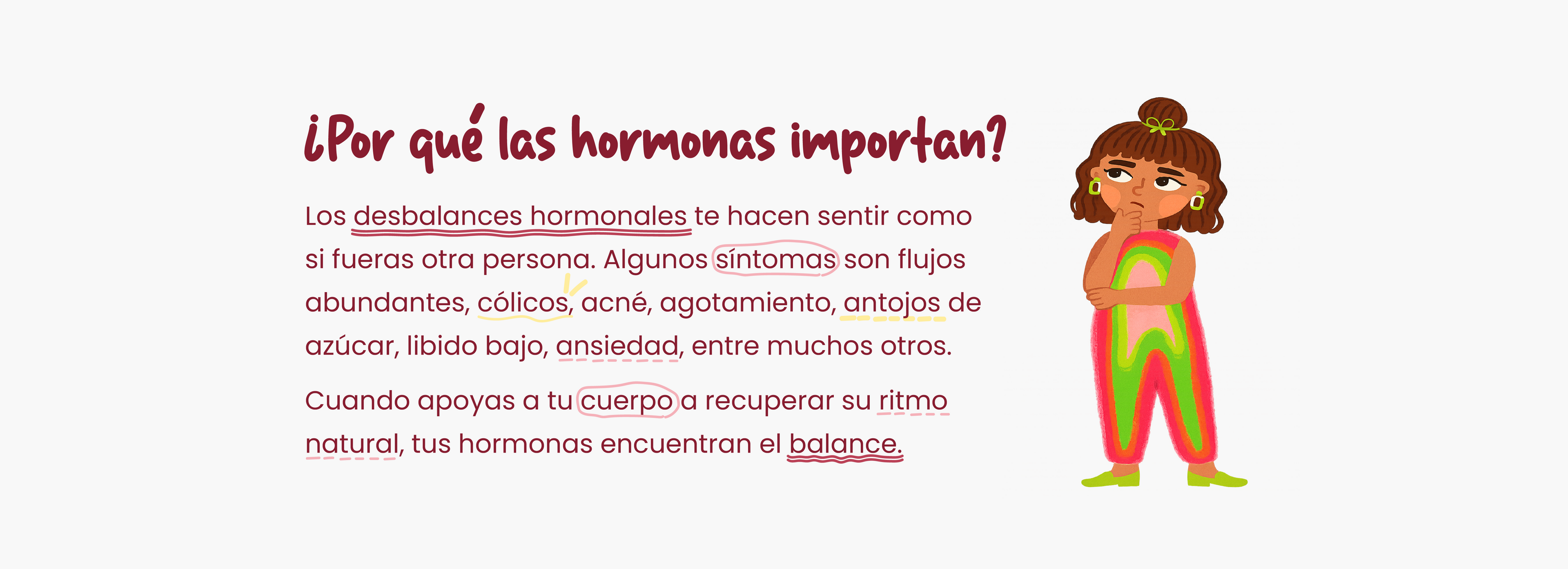 Los desbalances hormonales afectan tu salud hormonal, cólicos, acné